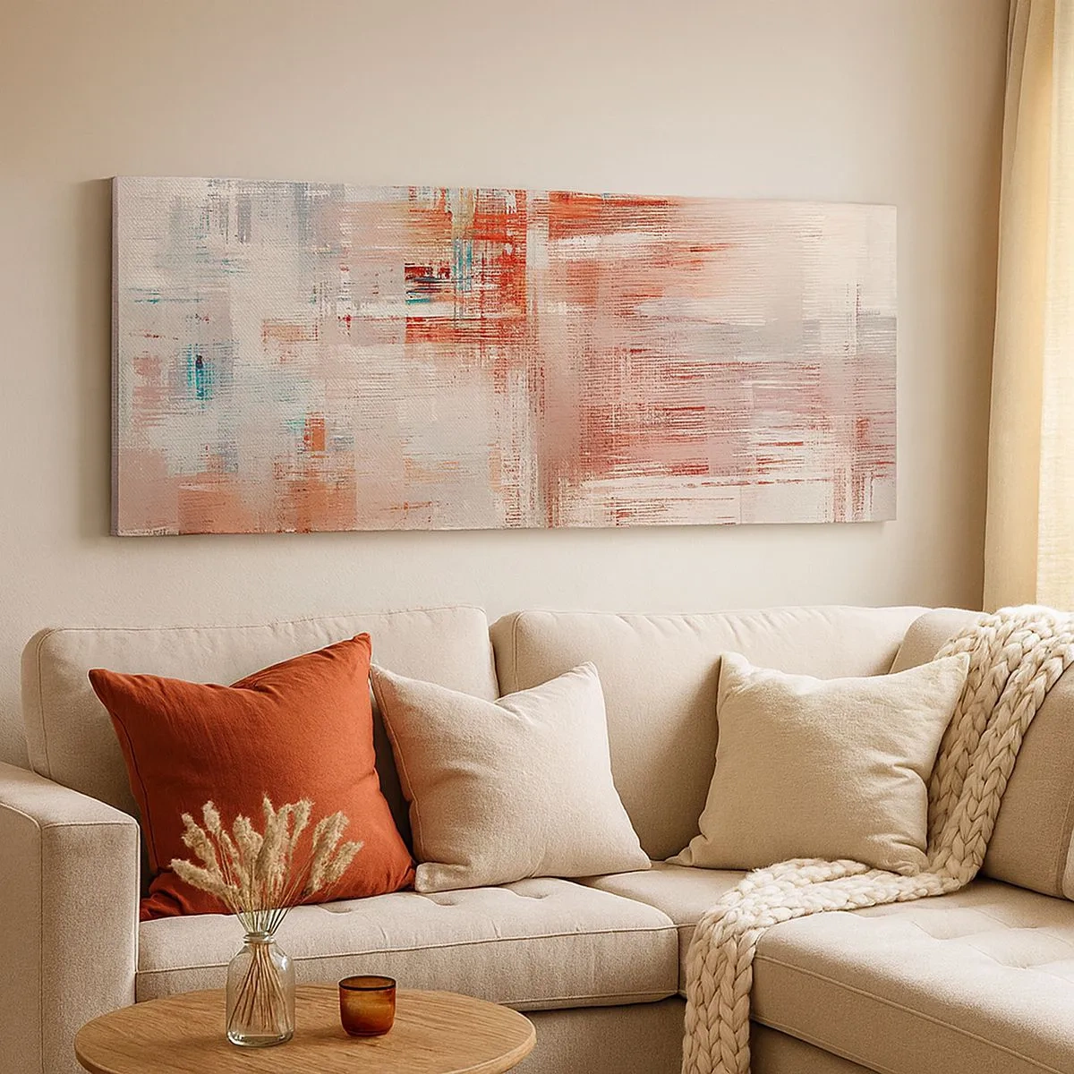 Impression sur toile - Image sur toile - Brumeux. Mais rose - 100x40 cm