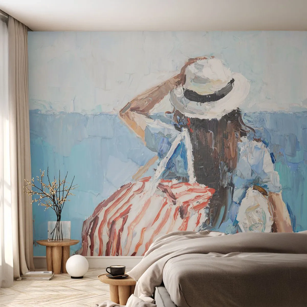 Papier Peint Photo Standard Eco - Bienvenue à vos vacances - Plage, Femme, Nautique - 300x210 cm