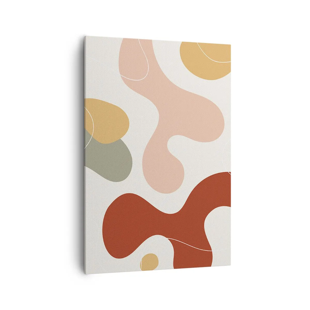 Impression sur toile - Image sur toile - Une composition abstraite aux tons pastel avec des formes dynamiques. - 70x100cm - Entrelac - Décoration murale moderne pour le salon et la chambre ARTTOR