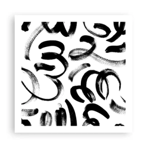 Affiche - Poster - Noir sur blanc - 60x60 cm