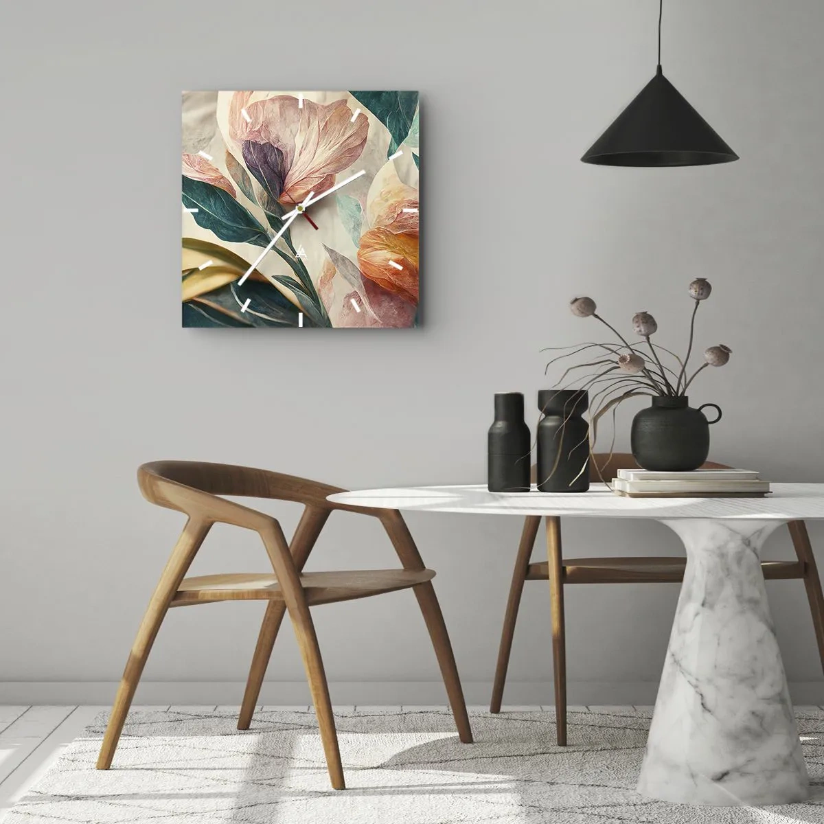 Horloge murale - Pendule murale - Fleurs des îles du sud - 40x40 cm