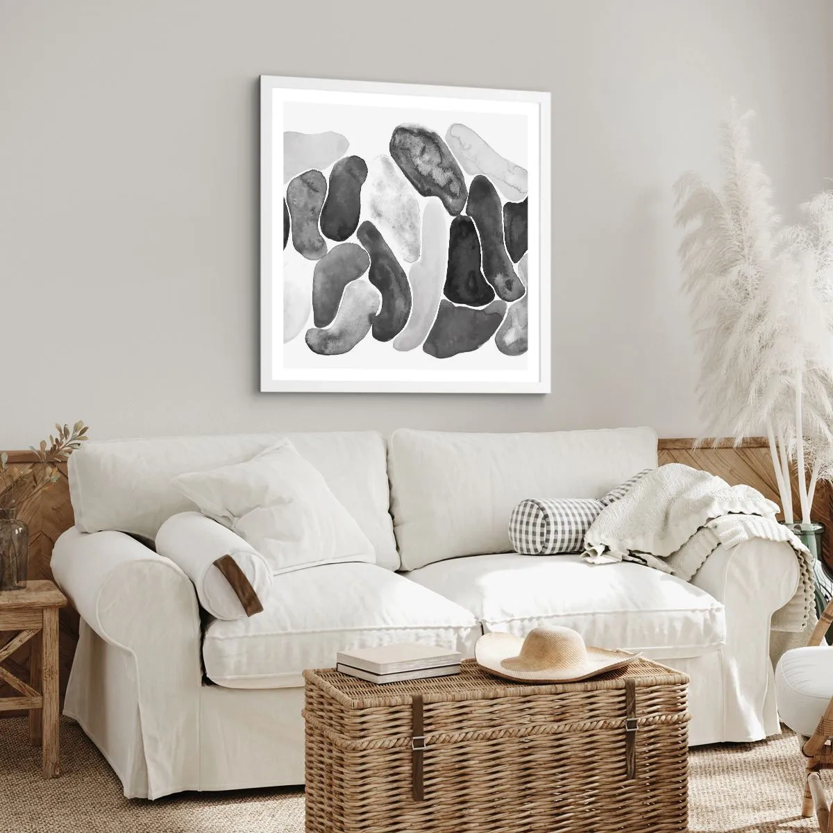 Affiche dans un cadre blanc - Poster - Abstraction rocheuse - 40x40 cm