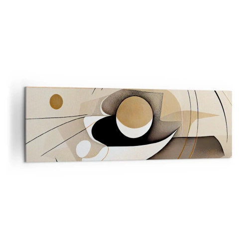 Impression sur toile - Image sur toile - Composition abstraite dans les tons beige et noir - 160x50cm - Composition : l'essence des choses - Décoration murale moderne pour le salon et la chambre ARTTOR