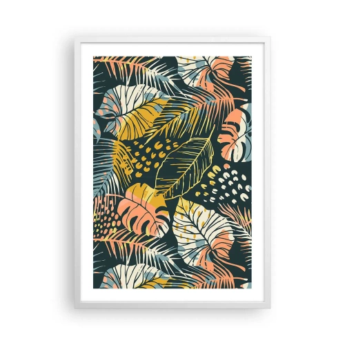 Affiche dans un cadre blanc - Poster - Fantaisie feuillue - 50x70 cm