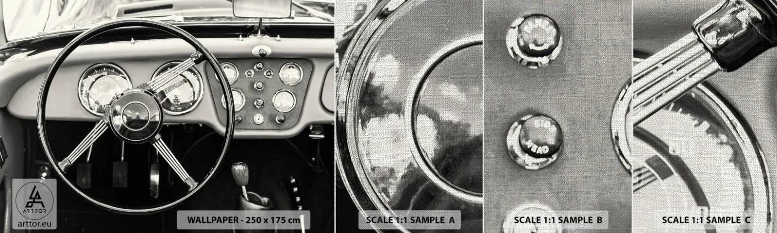 Échantillon de Papier Peint Premium Canvas - Rêve de collectionneur - Voiture, Ancien, Automobile - 100x30 cm
