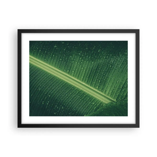 Affiche dans un cadre noir - Poster - Structure de vert - 50x40 cm