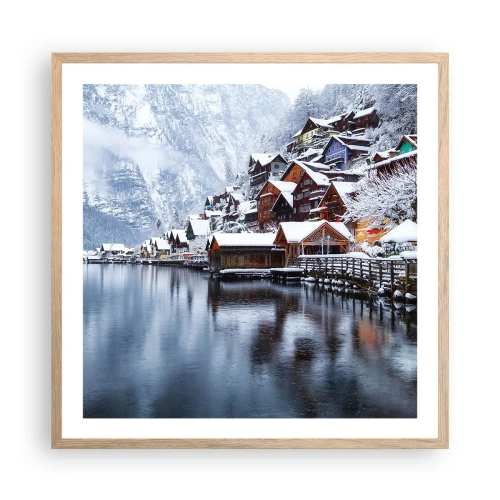 Affiche dans un chêne clair - Poster - En décoration hivernale - 60x60 cm