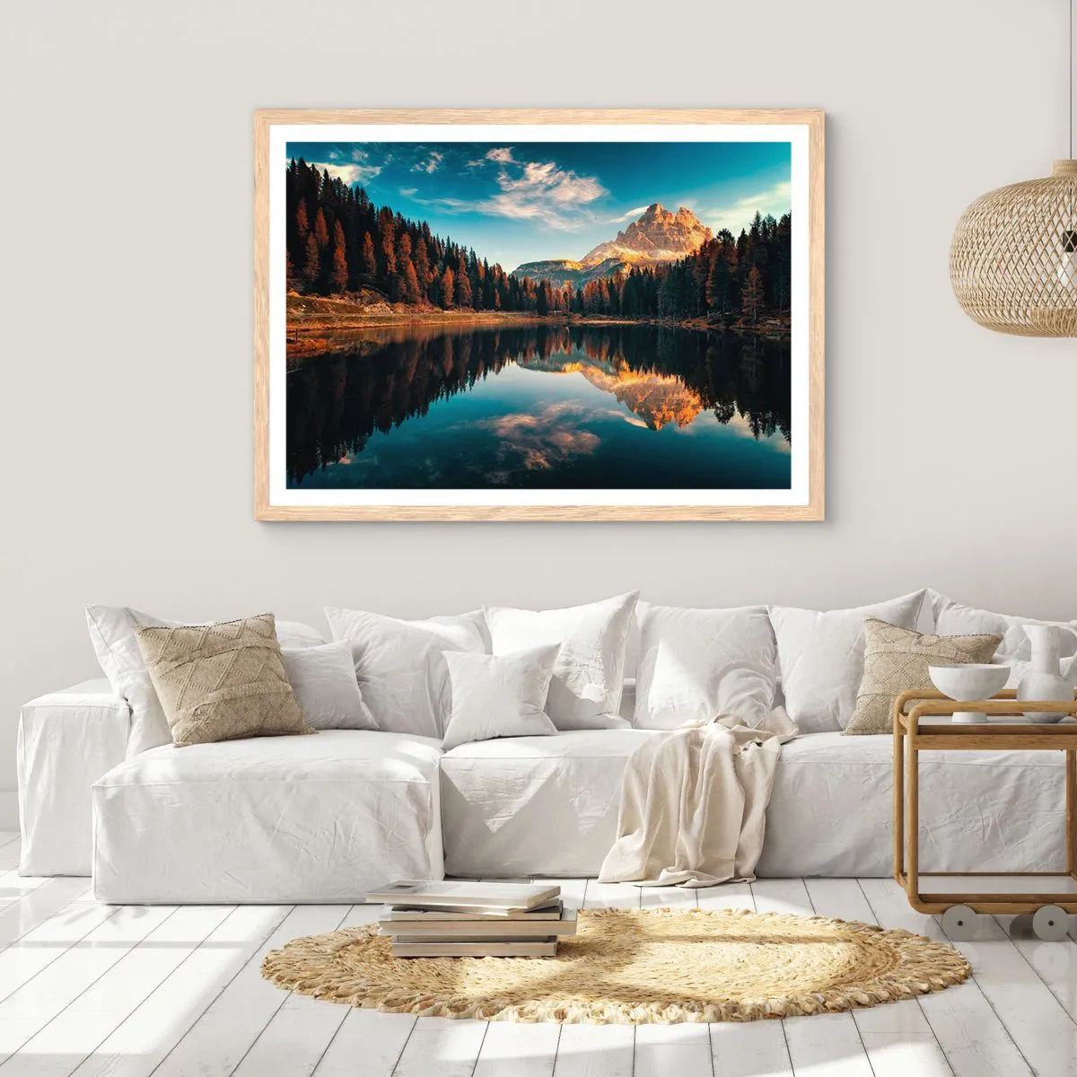 Affiche dans un chêne clair - Poster - Double paysage - 100x70 cm