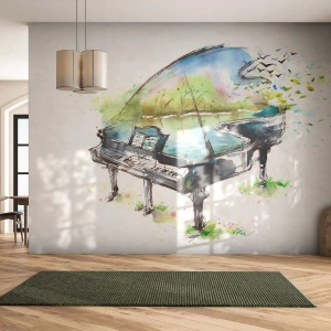 Papier Peint Photo Standard Eco - Enchanté en musique - Piano, Abstraction, Musique - 200x140 cm