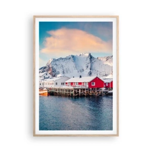 Affiche dans un chêne clair - Poster - Retraite dans le nord - 70x100 cm