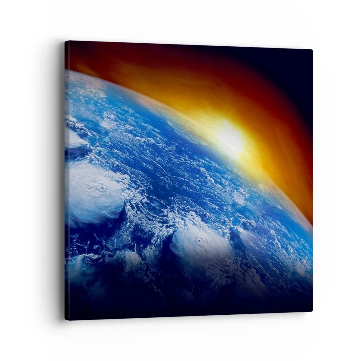 Impression sur toile - Image sur toile - Lever de soleil sur la planète bleue - 40x40 cm