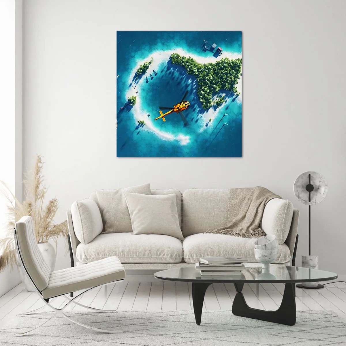 Impression sur verre - Image sur verre - Achetez-vous une île - 30x30 cm