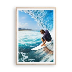 Affiche dans un chêne clair - Poster - Danse avec les vagues - 70x100 cm