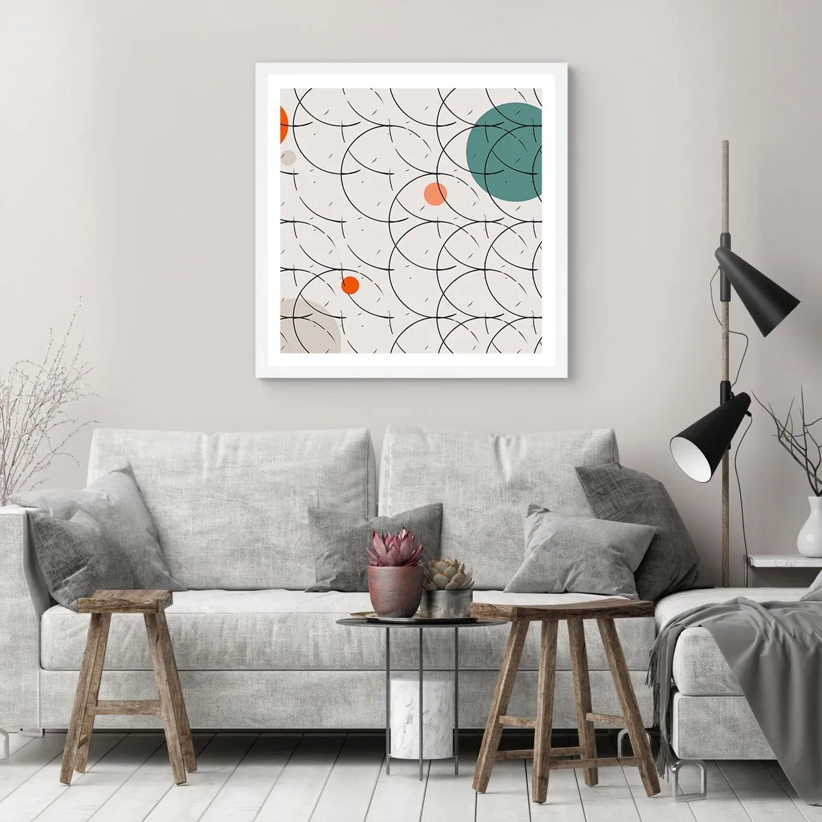 Affiche dans un cadre blanc - Poster - Dans l'esprit pop art - 30x30 cm