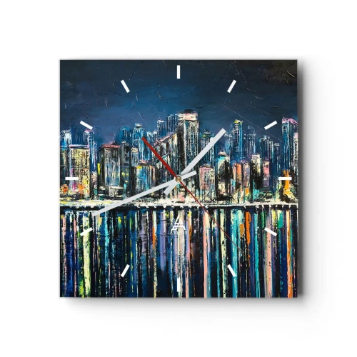 Horloge murale - Pendule murale - Cascade de lumières - 40x40 cm