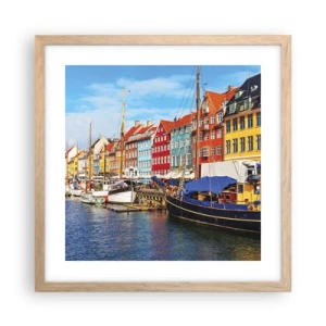 Affiche dans un chêne clair - Poster - Quai joyeux - 40x40 cm