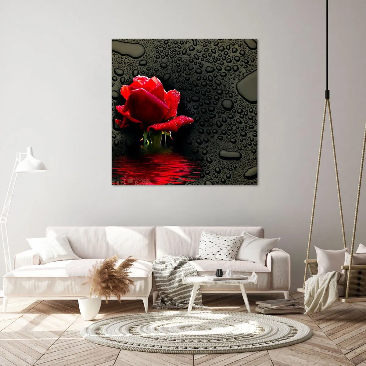 Impression sur toile - Image sur toile - Rouge et noir - 50x50 cm