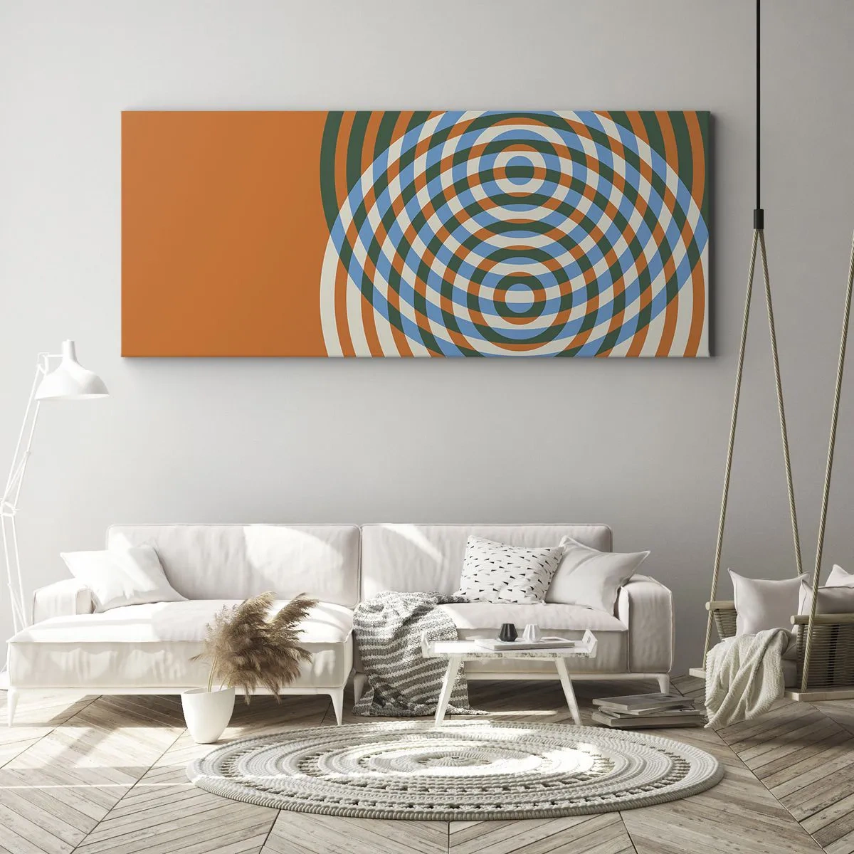 Impression sur toile - Image sur toile - Variation circulaire abstraite - 90x30 cm