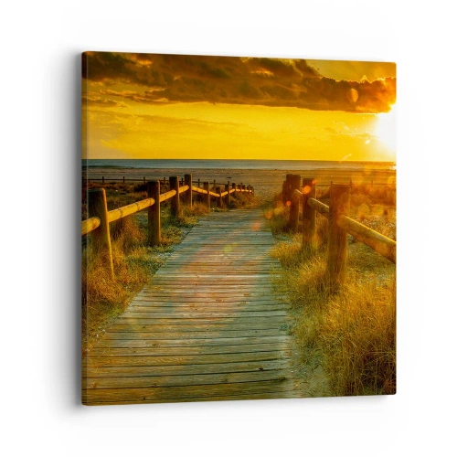 Impression sur toile - Image sur toile - Baigné dans le vieil or - 40x40 cm