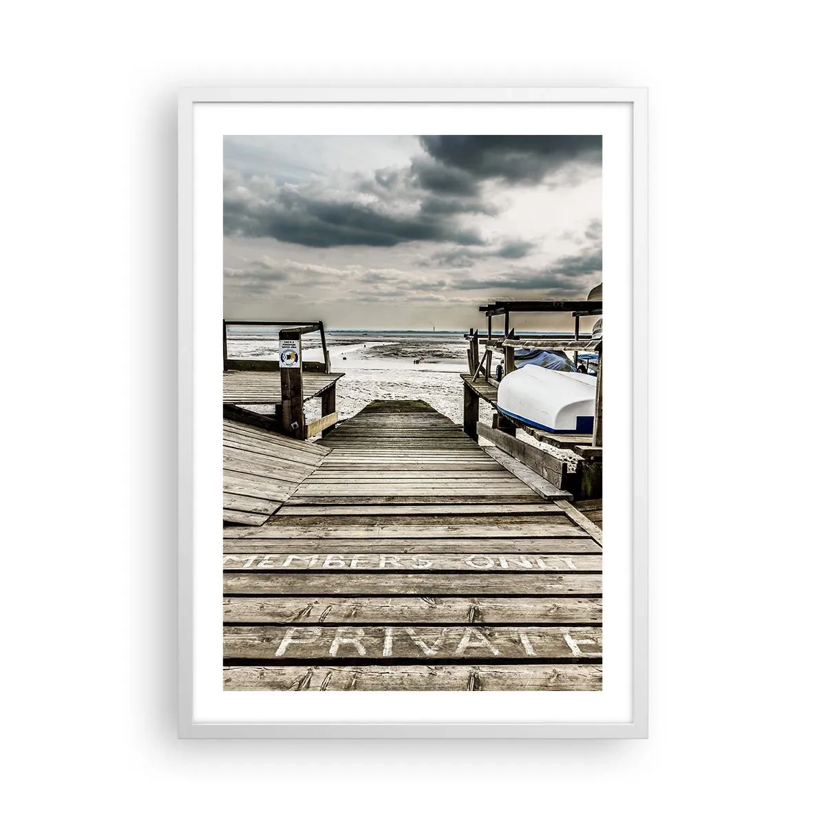 Affiche dans un cadre blanc - Poster - Plage de minuit - 50x70 cm