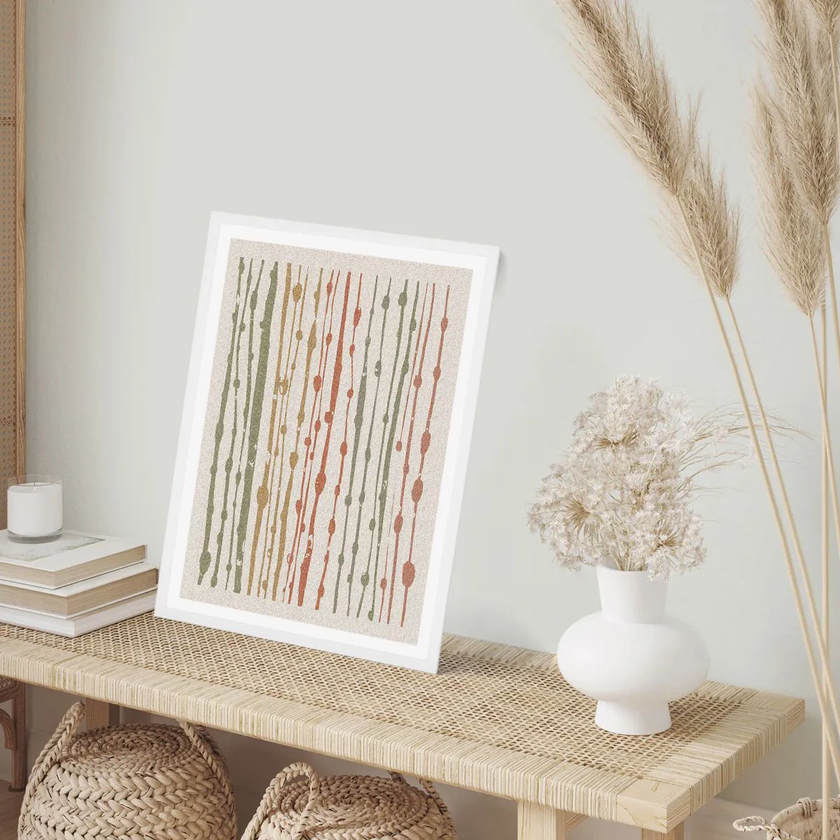 Affiche dans un cadre blanc - Poster - Notation musicale des couleurs - 30x40 cm