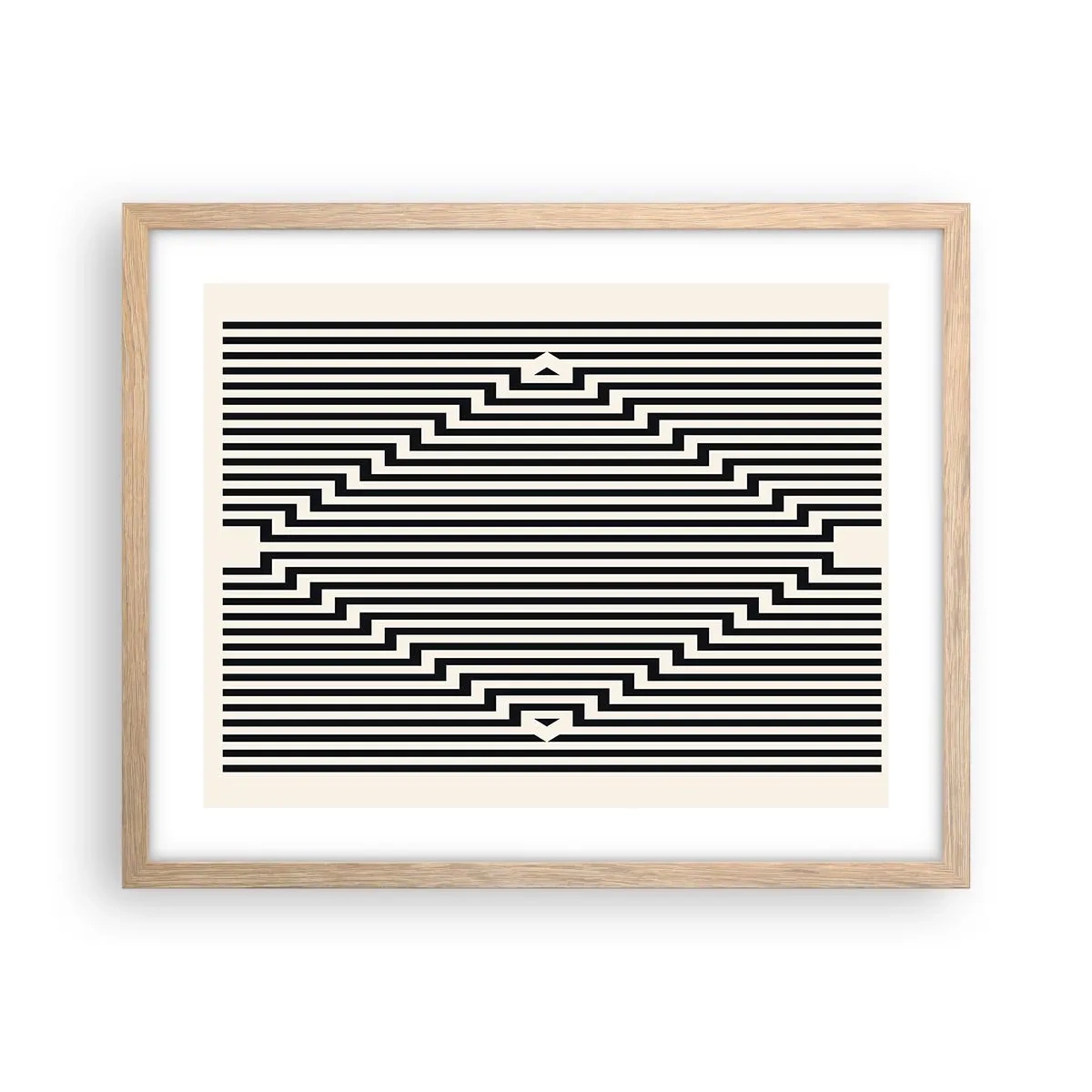 Affiche dans un chêne clair - Poster - Illusion géométrique - 50x40 cm