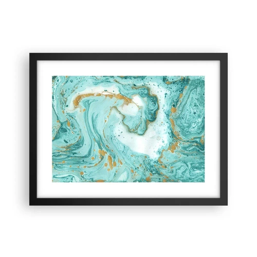 Affiche dans un cadre noir - Poster - Sous la grande vague de l'ère Edo - 40x30 cm