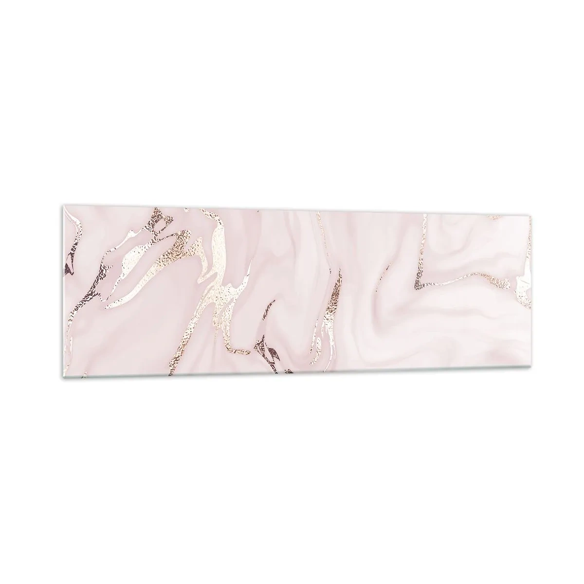 Impression sur verre - Image sur verre - Abstraction élégante dans des tons de rose et d'or - 160x50cm - Dans un châle rose - Décoration murale moderne pour le salon et la chambre ARTTOR