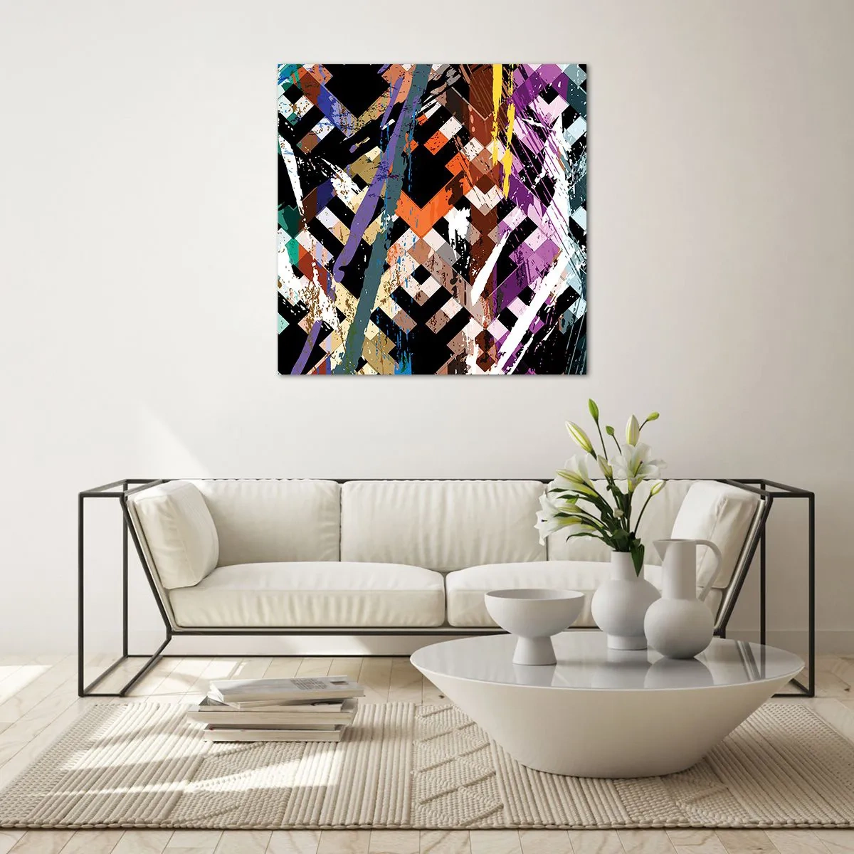 Impression sur verre - Image sur verre - Se mettre au carré - 50x50 cm