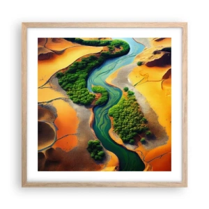 Affiche dans un chêne clair - Poster - Rivière vivifiante - 50x50 cm