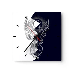 Horloge murale - Pendule murale - Géométrie et nature dans une composition symbolique - 30x30cm - La lutte et l'unité des contraires - Décoration murale moderne pour le salon et la chambre ARTTOR