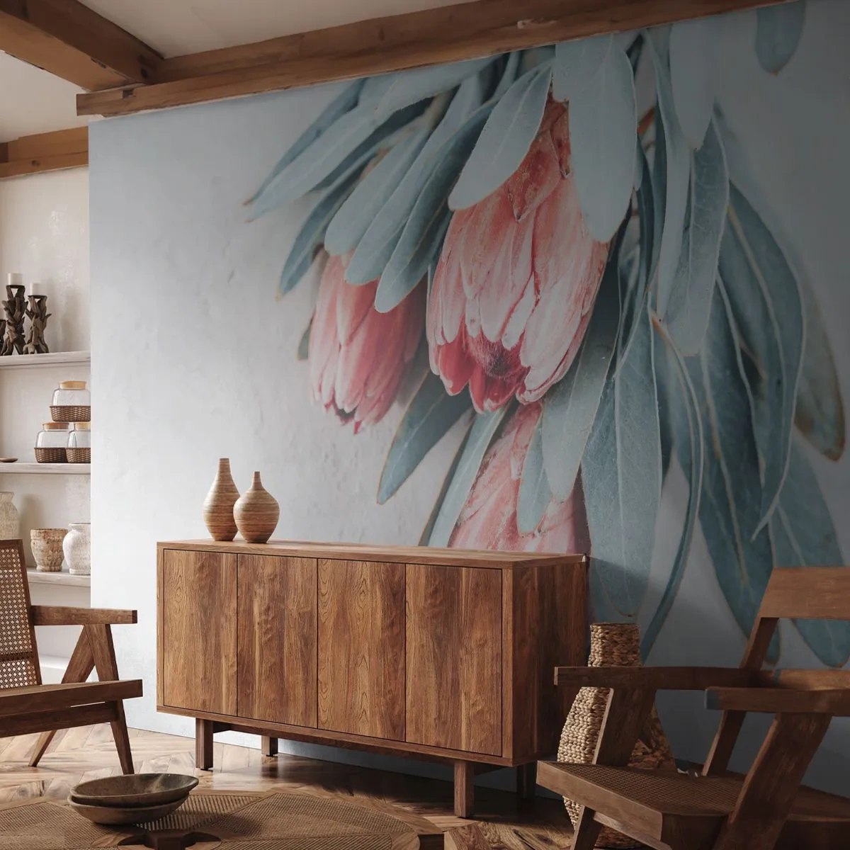 Papier peint sur mesure Premium Canvas - Honte de leur propre beauté - Fleur, Protéa royale, Afrique