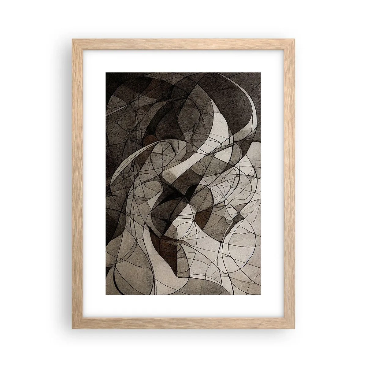 Affiche dans un chêne clair - Poster - Circulation des couleurs de la terre - 30x40 cm