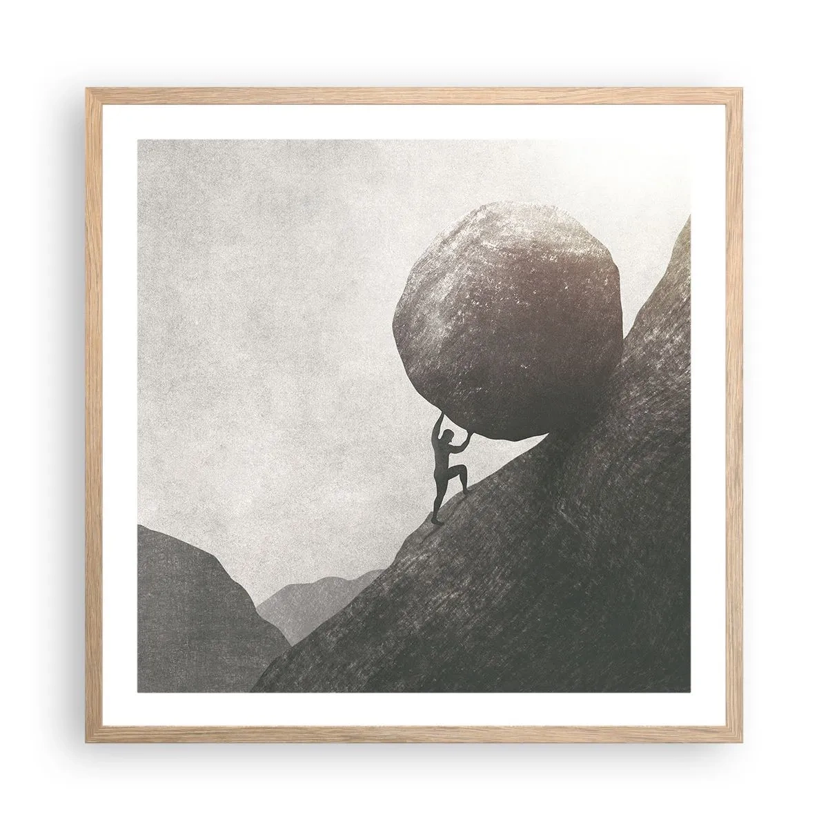 Affiche dans un chêne clair - Poster - Je crois contre tout espoir - 60x60 cm