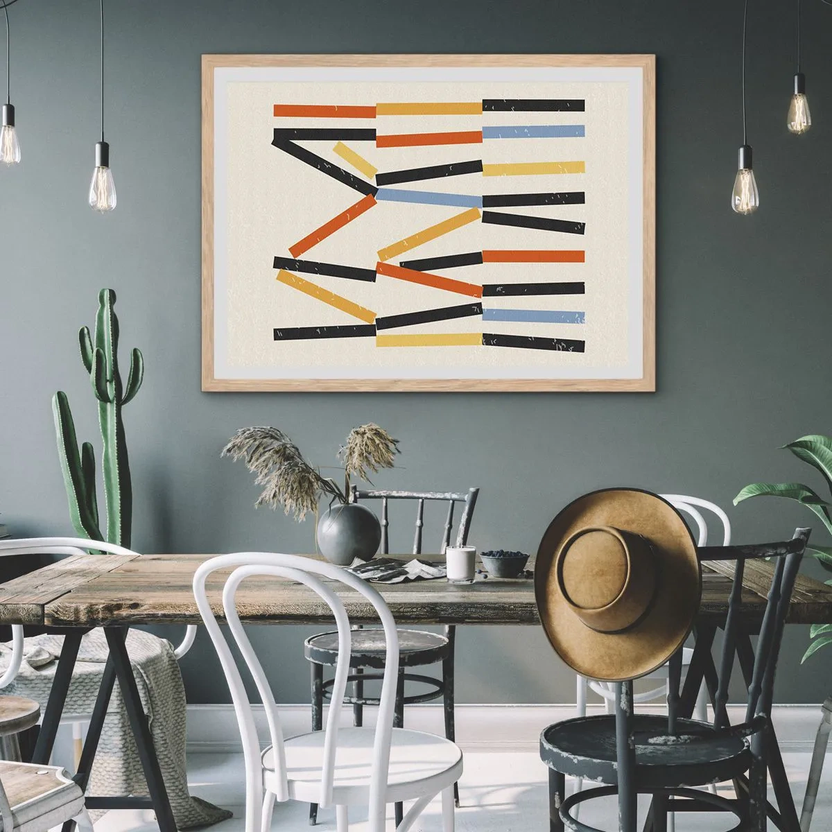 Affiche dans un chêne clair - Poster - Composition de niveaux - 40x30 cm