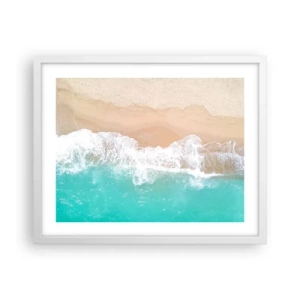 Affiche dans un cadre blanc - Poster - Caresse de l'océan - 50x40 cm