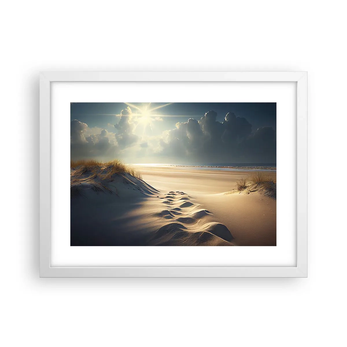 Affiche dans un cadre blanc - Poster - Un paysage apaisant - 40x30 cm