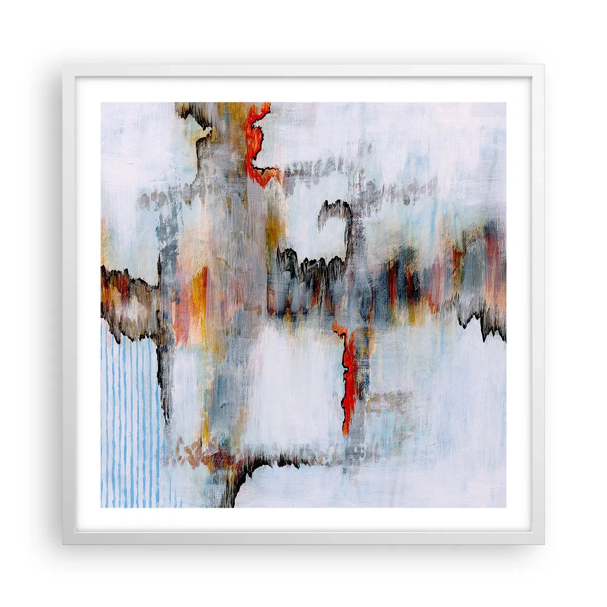 Affiche dans un cadre blanc - Poster - Un bâton sur l'eau - 60x60 cm