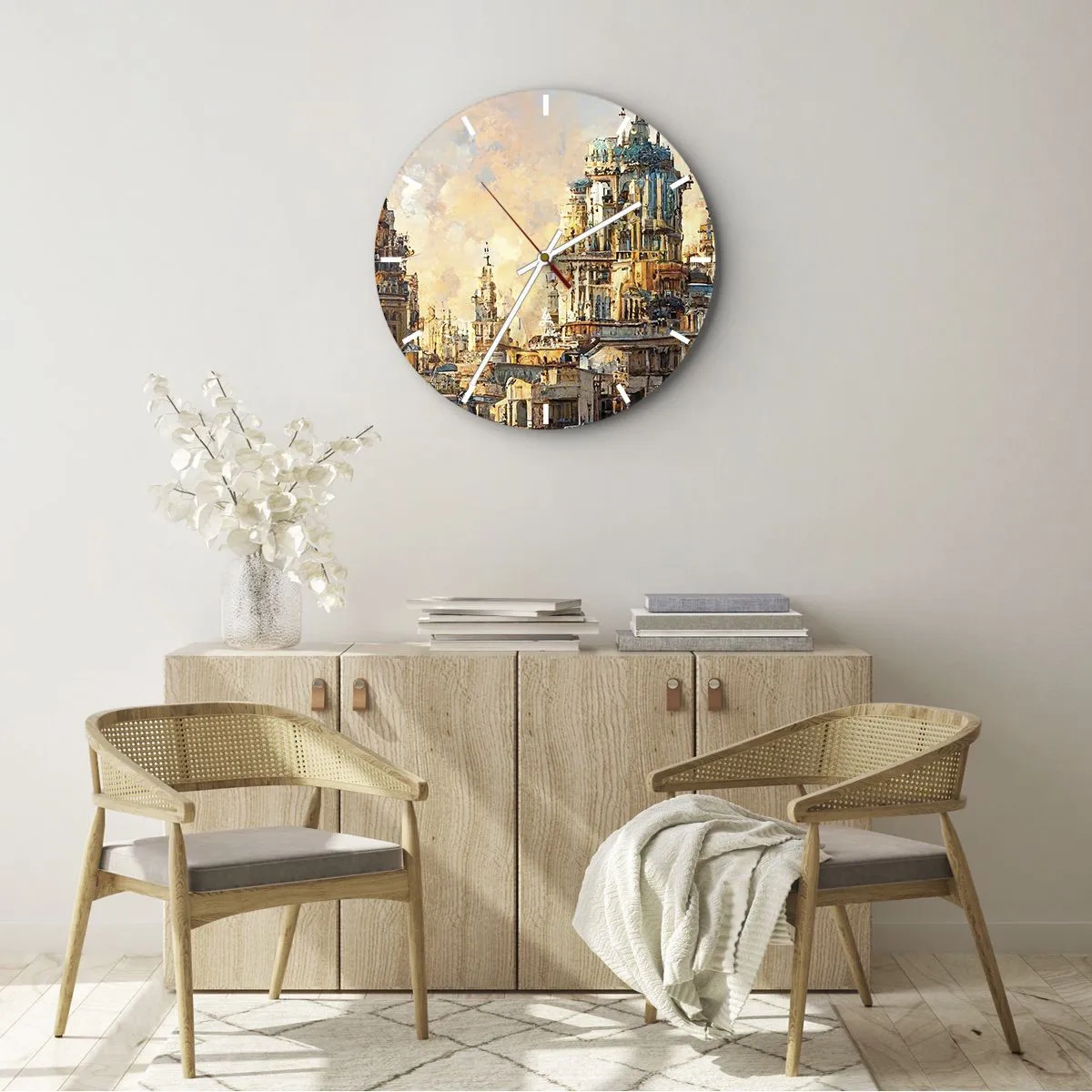 Horloge murale - Pendule murale - Ville des villes - 40x40 cm