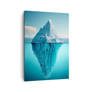 Impression sur toile - Image sur toile - Un iceberg visible au-dessus et au-dessous de la surface de l'eau - 50x70cm - Reine de Glace - Décoration murale moderne pour le salon et la chambre ARTTOR