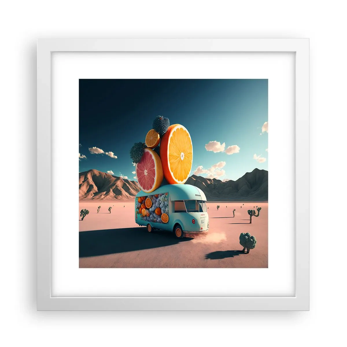 Affiche dans un cadre blanc - Poster - Le goût des vacances - 30x30 cm