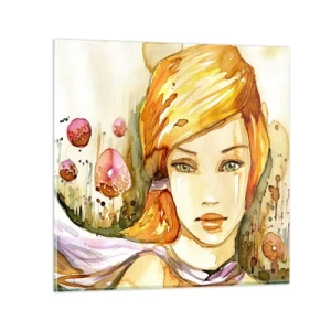 Impression sur verre - Image sur verre - Un regard émeraude qui calme la colère - 60x60 cm