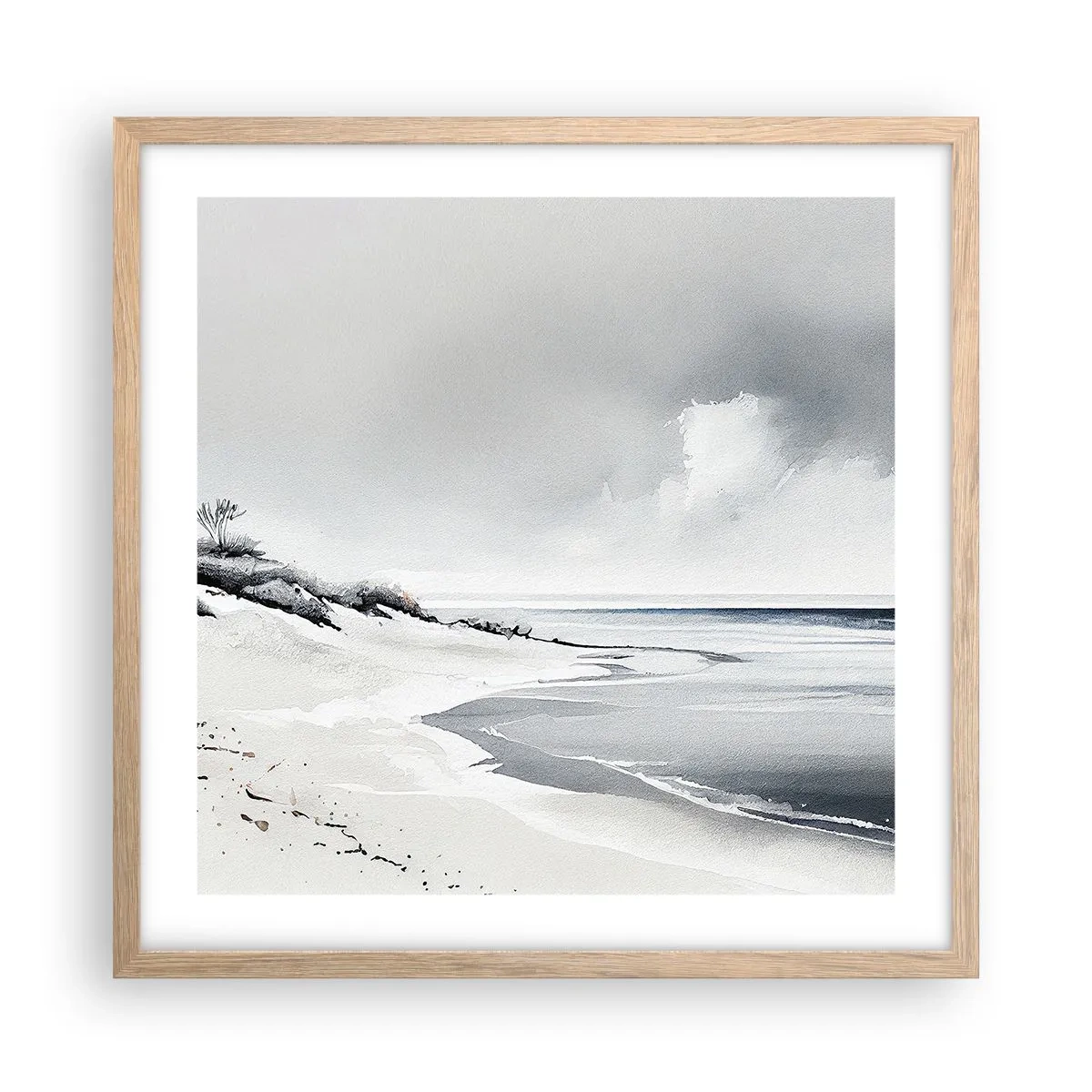 Affiche dans un chêne clair - Poster - Ensemble depuis toujours - 50x50 cm