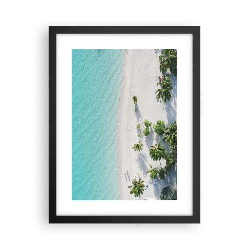 Affiche dans un cadre noir - Poster - Vacances au paradis - 30x40 cm