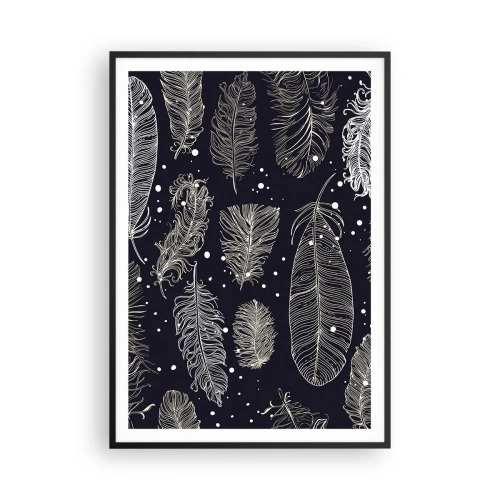 Affiche dans un cadre noir - Poster - Toile de plumes - 70x100 cm