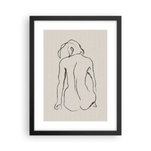 Affiche dans un cadre noir - Poster - Femme nue - 30x40 cm