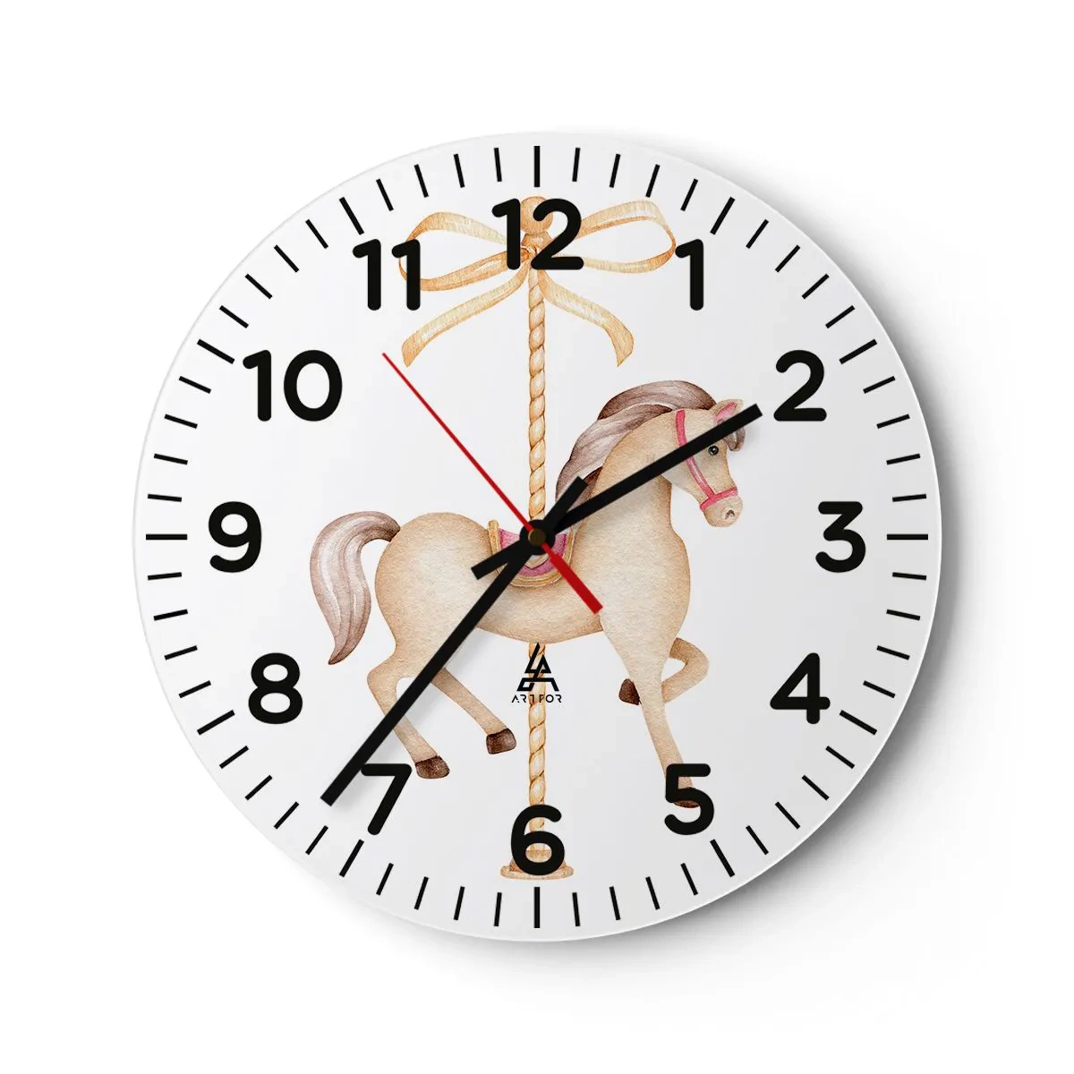 Horloge murale - Pendule murale - Un trot gracieux - 30x30 cm