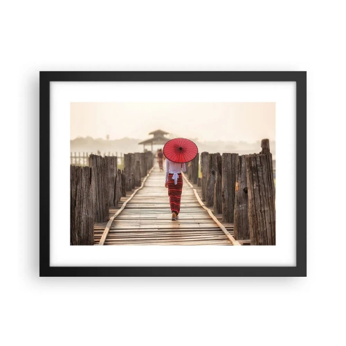 Affiche dans un cadre noir - Poster - Sur le vieux pont - 40x30 cm