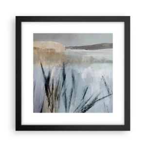 Affiche dans un cadre noir - Poster - Champs d'hiver - 30x30 cm