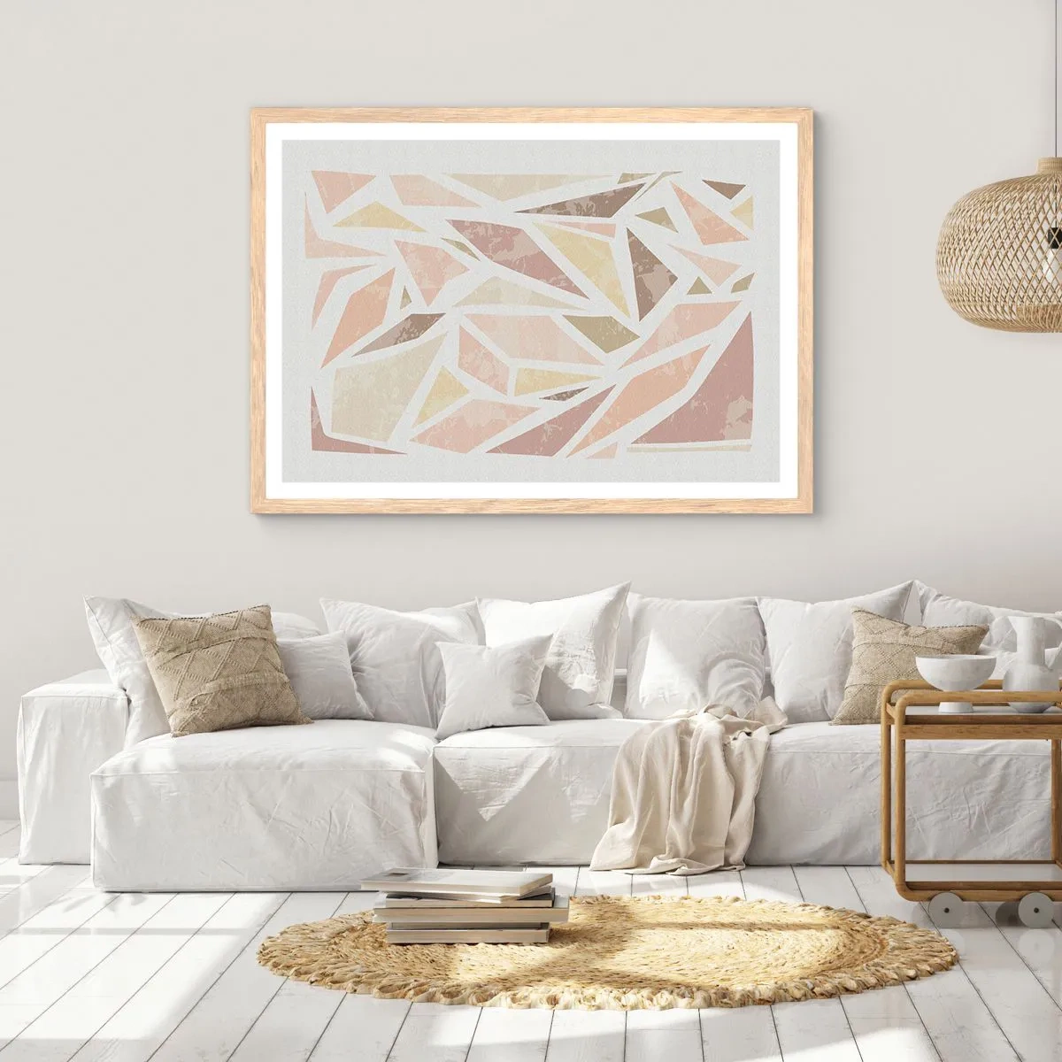 Affiche dans un chêne clair - Poster - Composition de vitraux - 50x40 cm